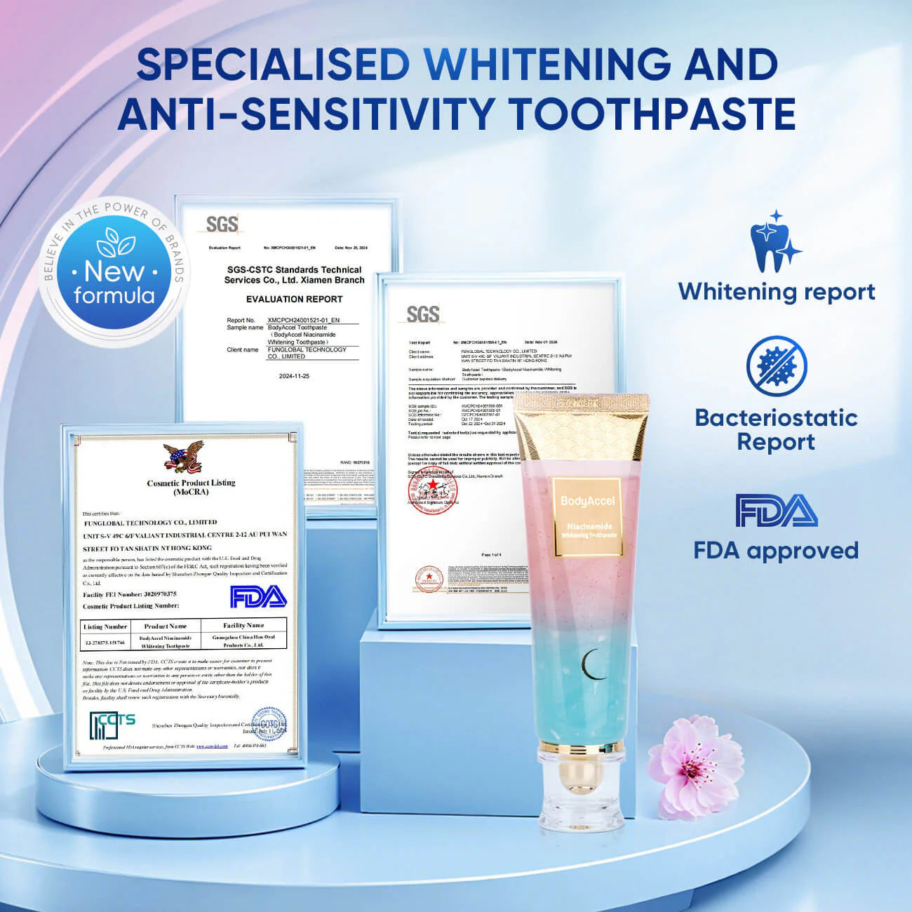 BodyAccel Niacinamide Whitening & Anti-Sensitivity Toothpaste