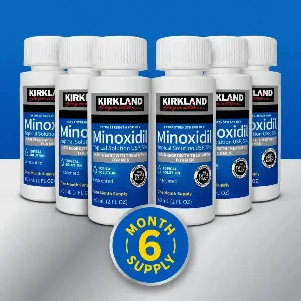 Kirkland Signature Minoxidil 5% for Men – 6 Month Supply (6 x 60ml Bottles)
